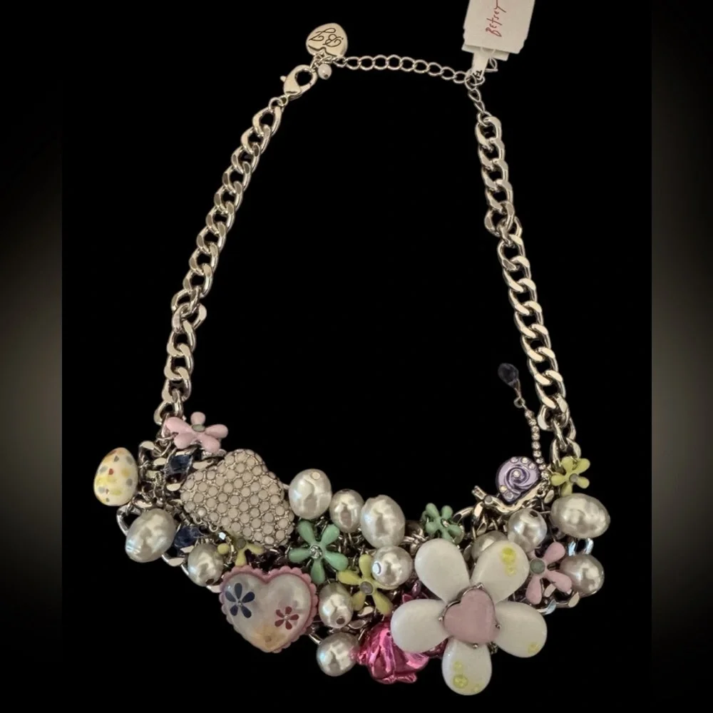 BETSEY JOHNSON Easter Hop To It Spring 2025 Revival Statement Necklace NEW NWT